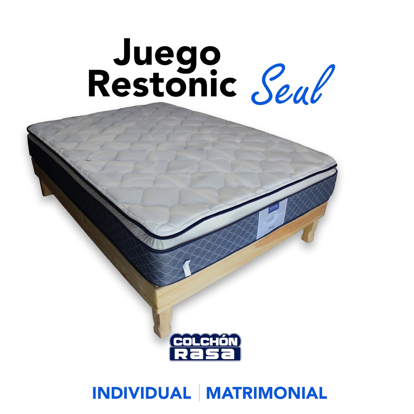 PAQUETE SEUL PILLOWTOP COLCHÓN Y BASE SALCIDO